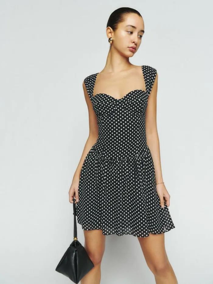 Clothing The Reformation Petites Taiga Dress Caviar Dot