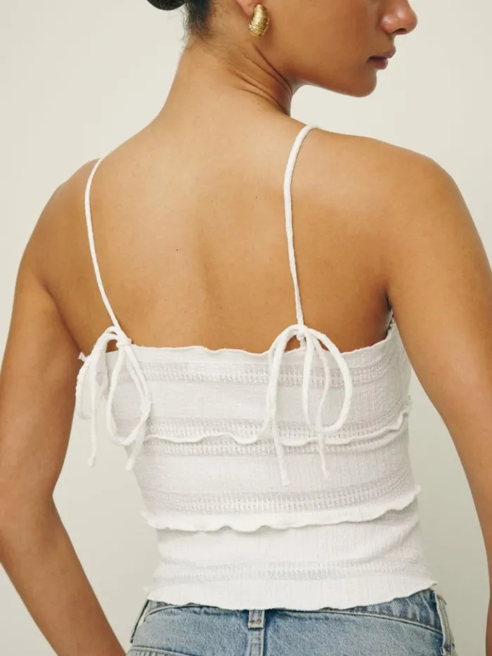 Clothing The Reformation Primrose Knit Top White