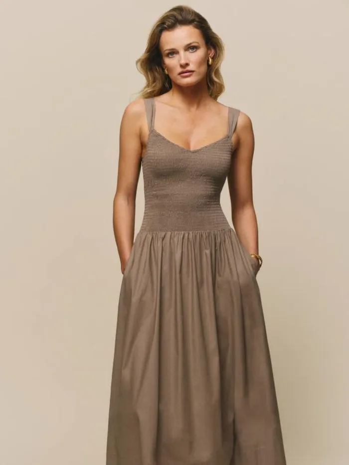 Clothing The Reformation Sariah Dress Mushroom