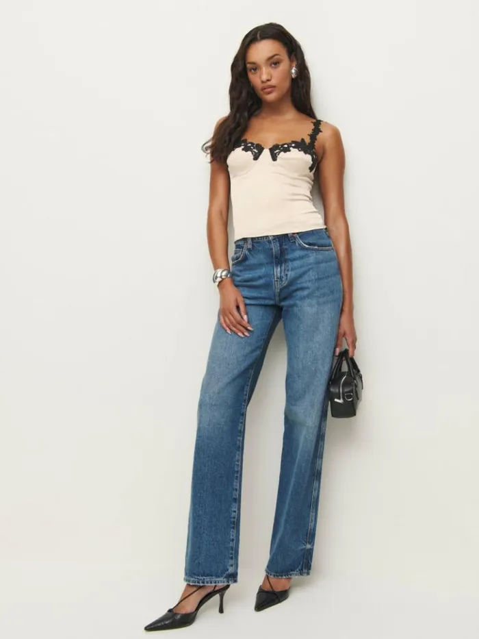 Clothing The Reformation Skyla Satin Top Almond