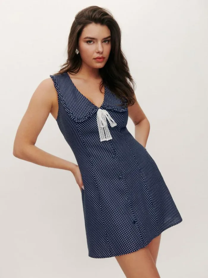 Clothing The Reformation Soraya Linen Dress Raindrops