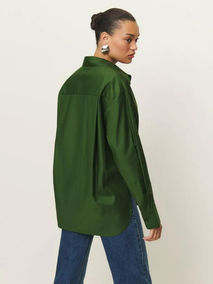 Clothing The Reformation Will Oversized Shirt Grass