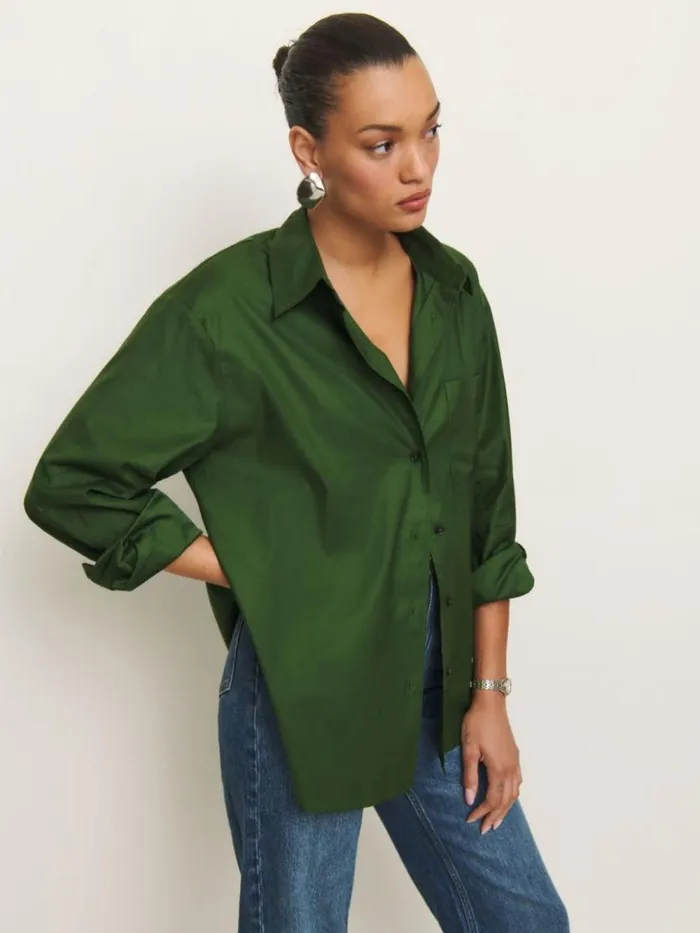 Clothing The Reformation Will Oversized Shirt Grass