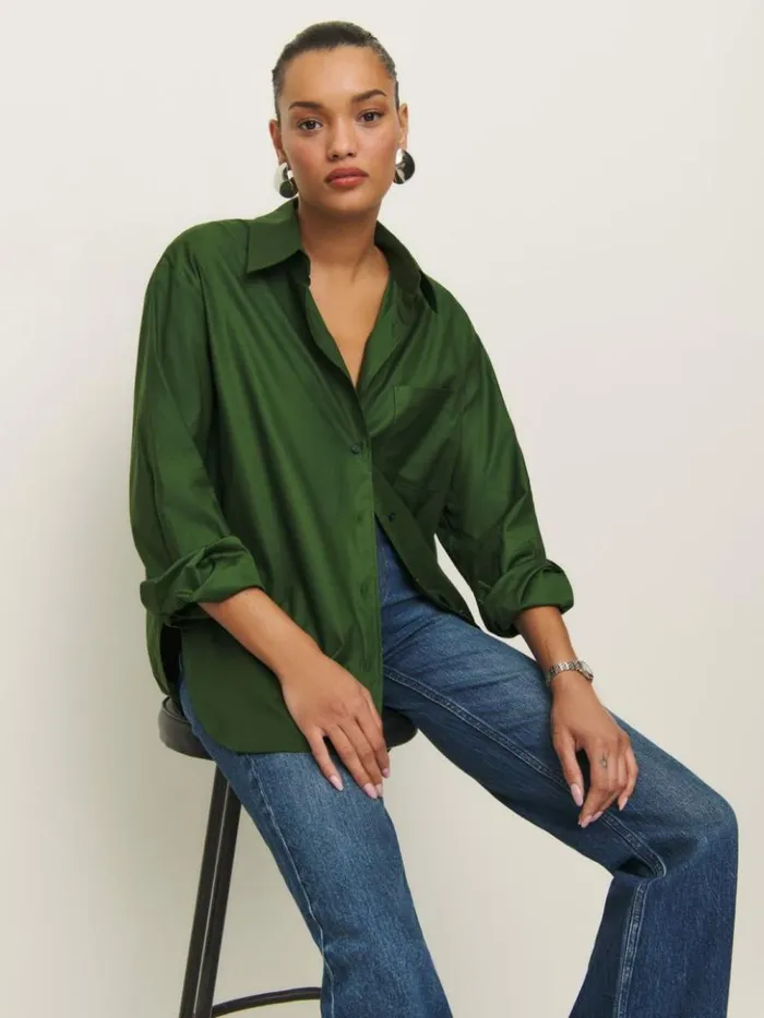 Clothing The Reformation Will Oversized Shirt Grass