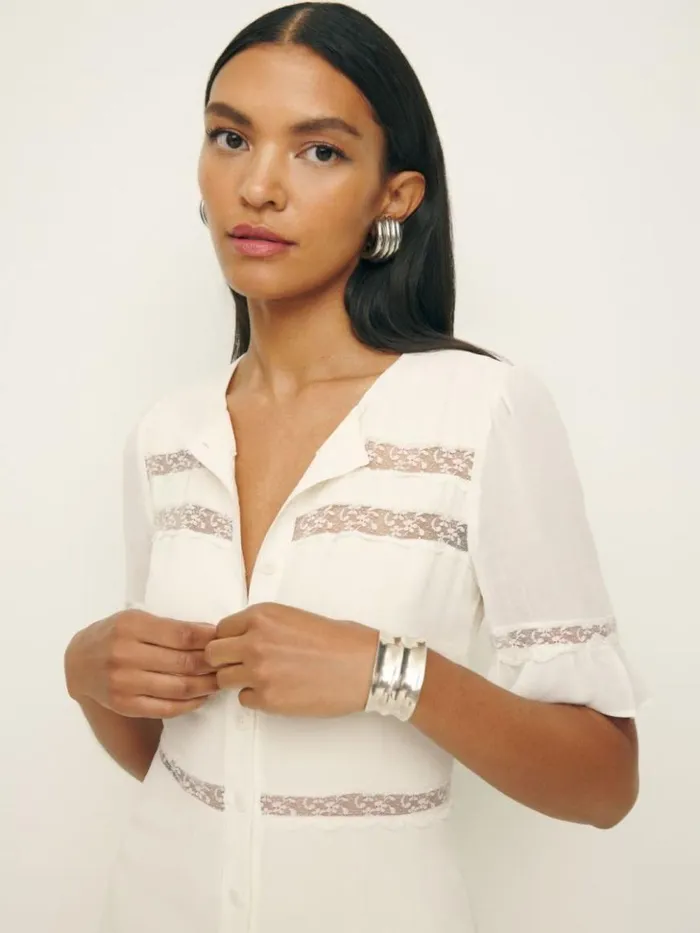 Clothing The Reformation Woodson Dress Ivory