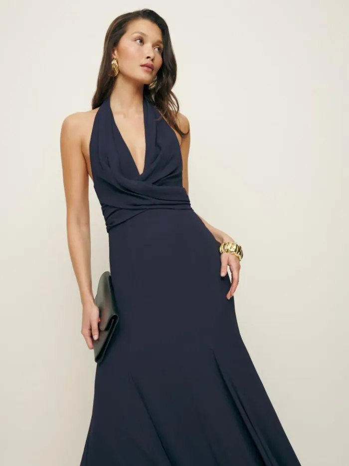ClothingWeddings The Reformation Ezria Dress Navy
