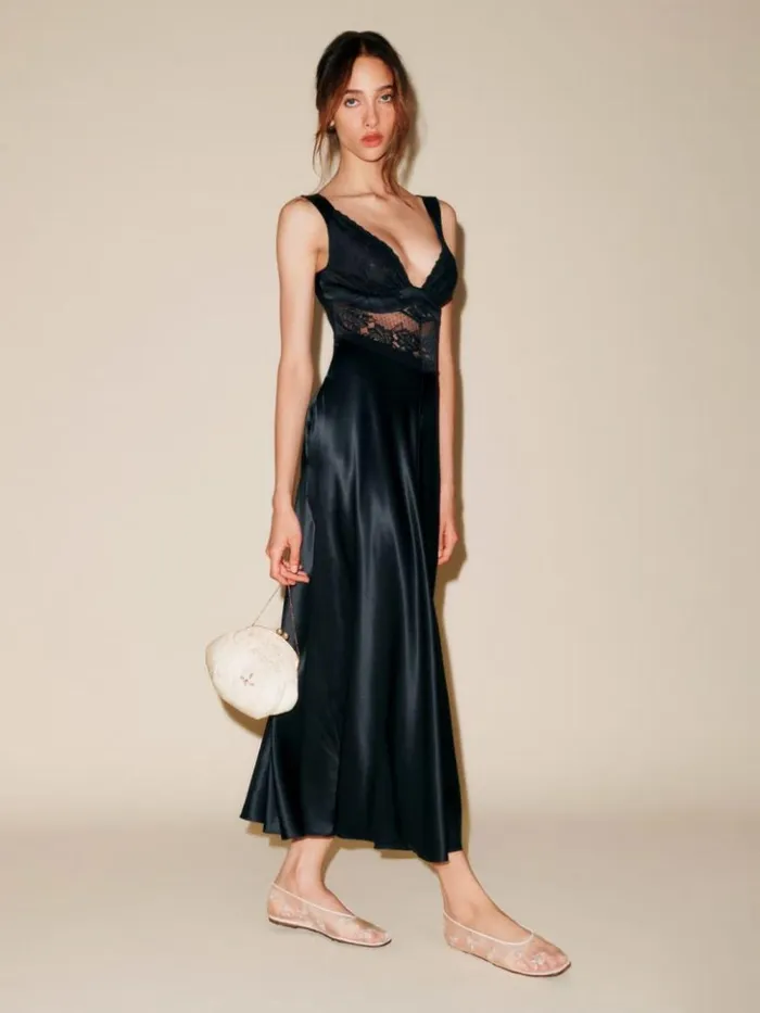 ClothingWeddings The Reformation Spruce Dress Black