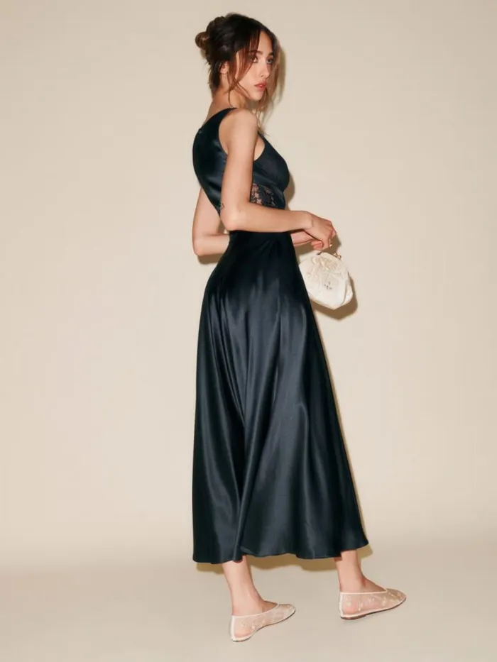 ClothingWeddings The Reformation Spruce Dress Black