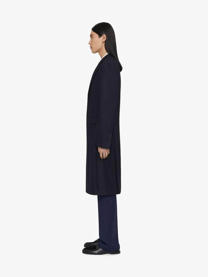 Coat In Wool Night Blue Men Givenchy Coats and Jackets