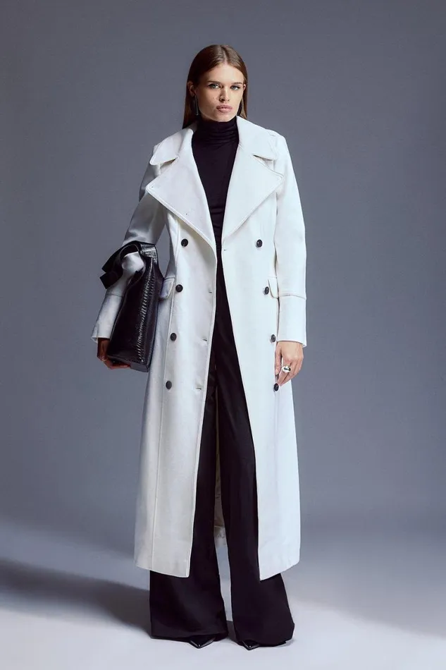 Coats and Jackets Women Karen Millen Italian Manteco Wool Cashmere Db Military Tailored Coat Ivory Coats and Jackets Women Karen Millen Italian Manteco Wool Cashmere Db Military Tailored Coat Ivory