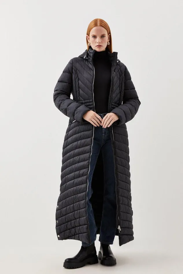 Coats and Jackets Women Karen Millen Tall Lightweight Packable Maxi Coat Black Coats and Jackets Women Karen Millen Tall Lightweight Packable Maxi Coat Black