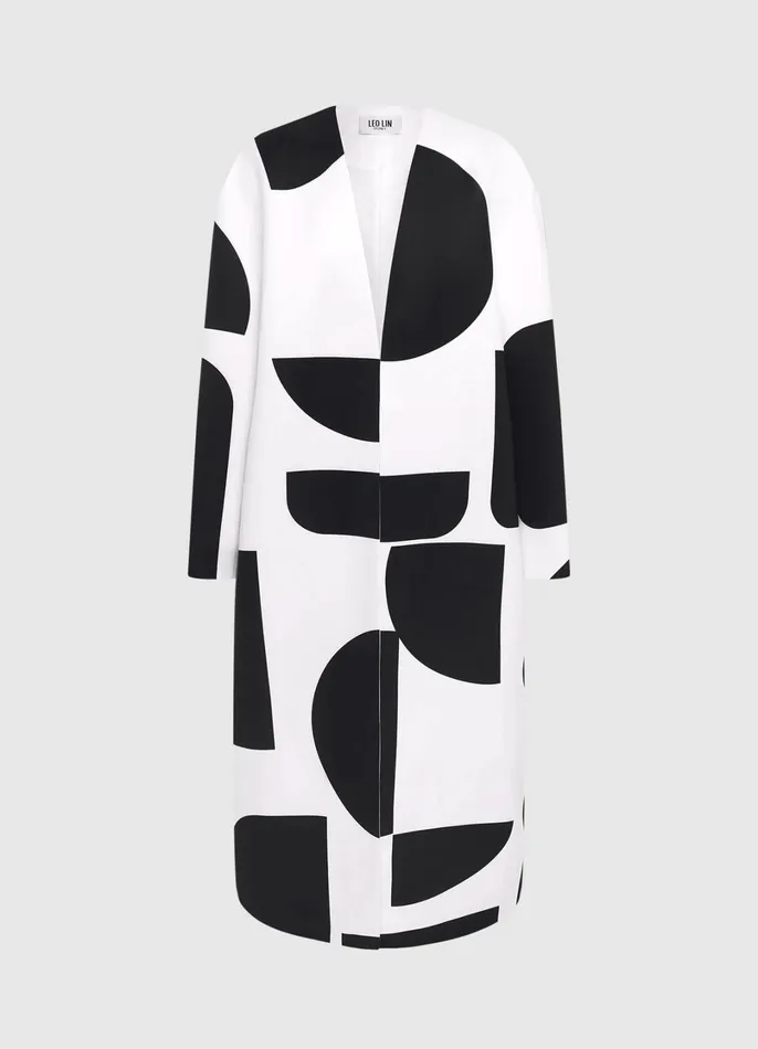 Coats and Jackets Women LEO LIN Zina Cocoon Coat 8211 Geo Print