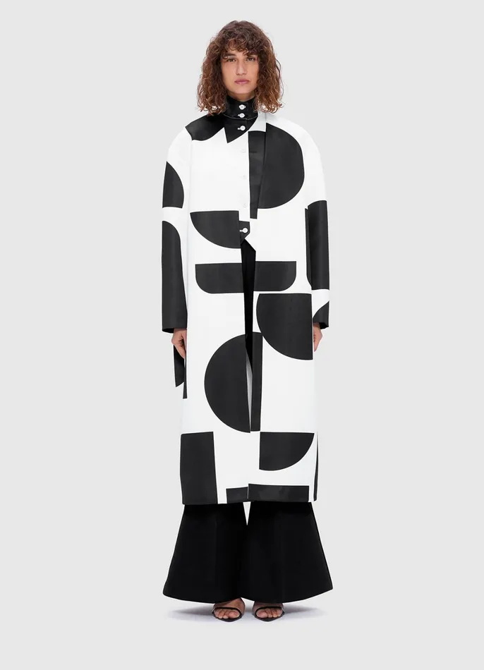 Coats and Jackets Women LEO LIN Zina Cocoon Coat 8211 Geo Print