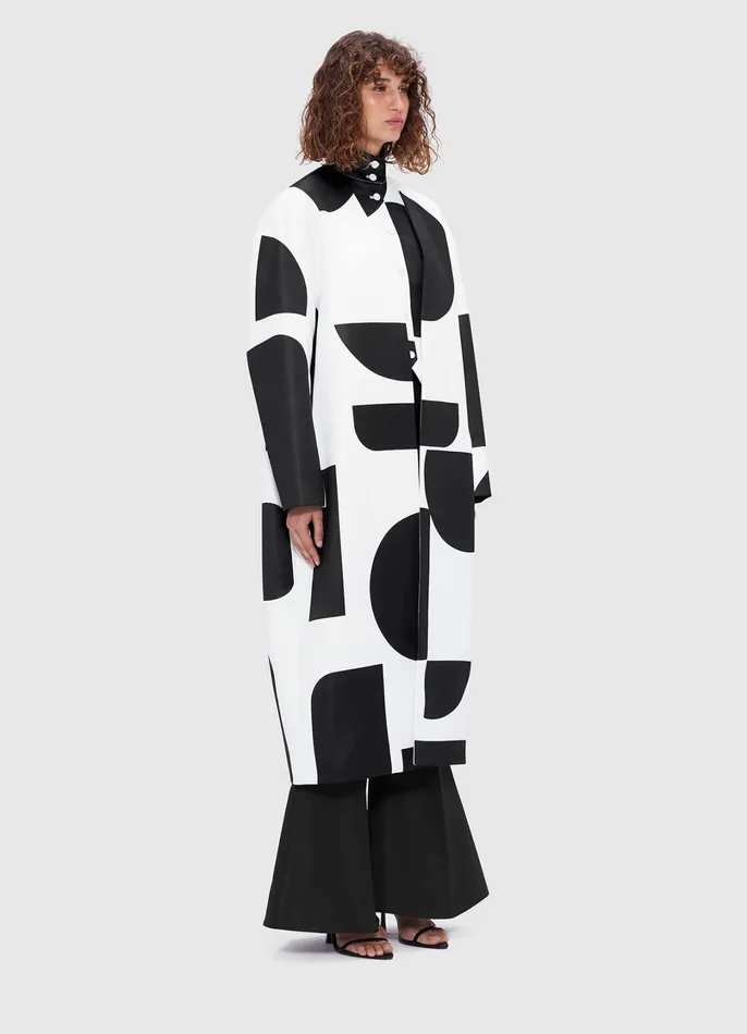 Coats and Jackets Women LEO LIN Zina Cocoon Coat 8211 Geo Print