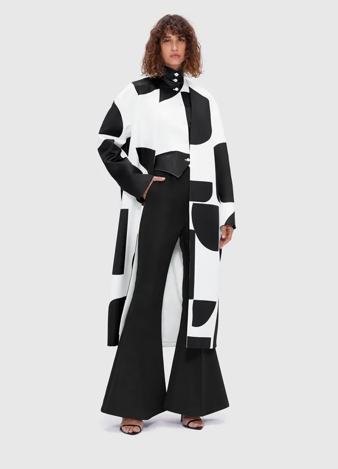 Coats and Jackets Women LEO LIN Zina Cocoon Coat 8211 Geo Print