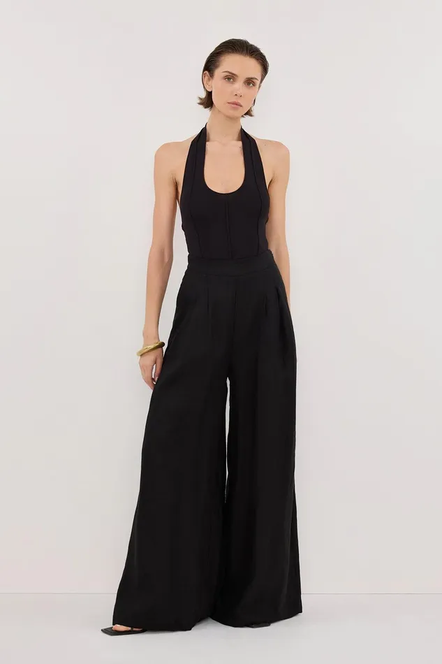 CODY BLACK WIDE LINEN PANT Women DISSH Pants