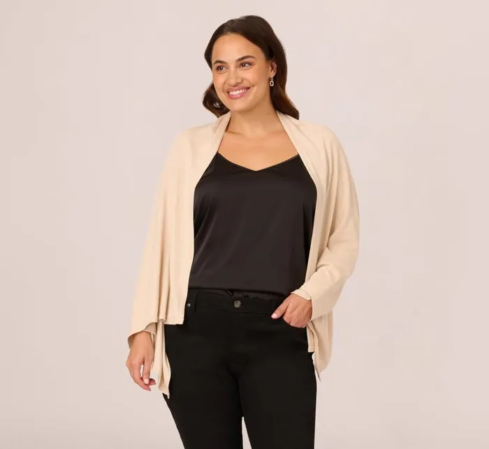 Cover Ups Womens Adrianna Papell Metallic S039Hug With Tunnel Sleeves In Nude