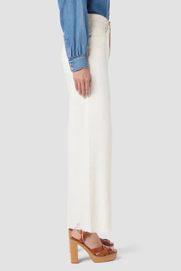 Cropped Women Hudson Jeans James HighRise Wide Leg Crop Jean Ecru Destructed Hem Cropped Women Hudson Jeans James HighRise Wide Leg Crop Jean Ecru Destructed Hem
