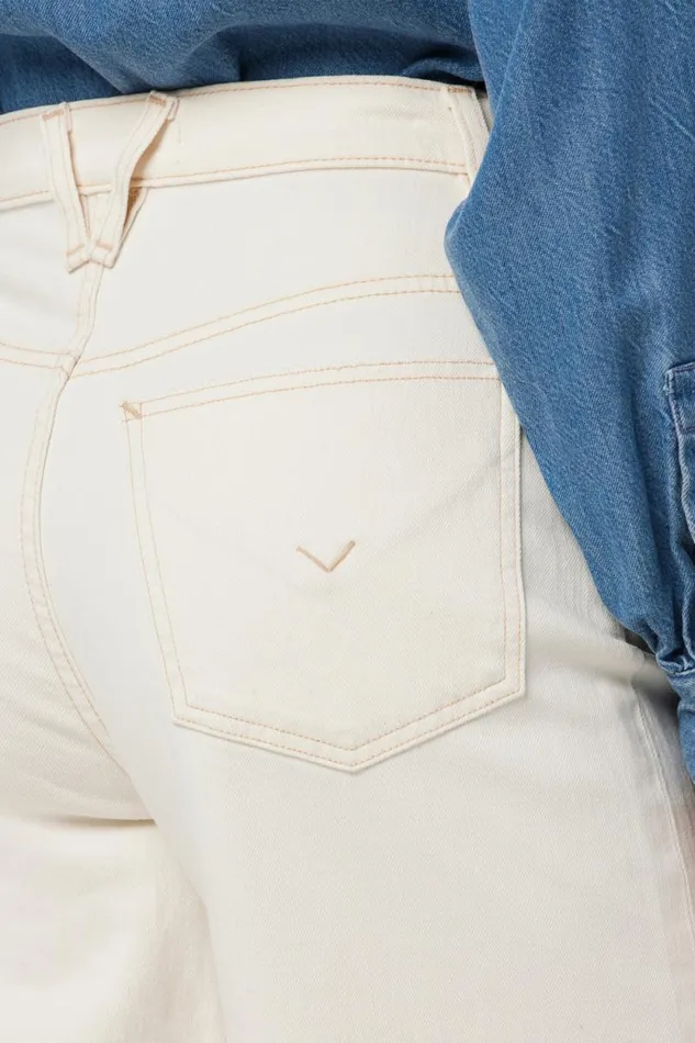 Cropped Women Hudson Jeans James HighRise Wide Leg Crop Jean Ecru Destructed Hem Cropped Women Hudson Jeans James HighRise Wide Leg Crop Jean Ecru Destructed Hem