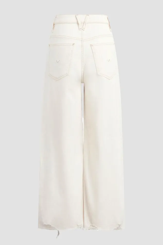 Cropped Women Hudson Jeans James HighRise Wide Leg Crop Jean Ecru Destructed Hem Cropped Women Hudson Jeans James HighRise Wide Leg Crop Jean Ecru Destructed Hem