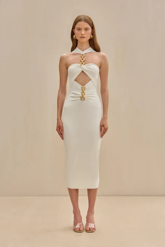 Cult Gaia Cristos Knit Dress Off White Women Dresses