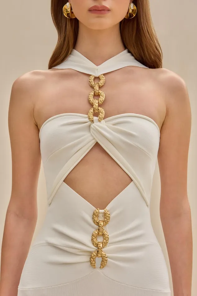 Cult Gaia Cristos Knit Dress Off White Women Dresses