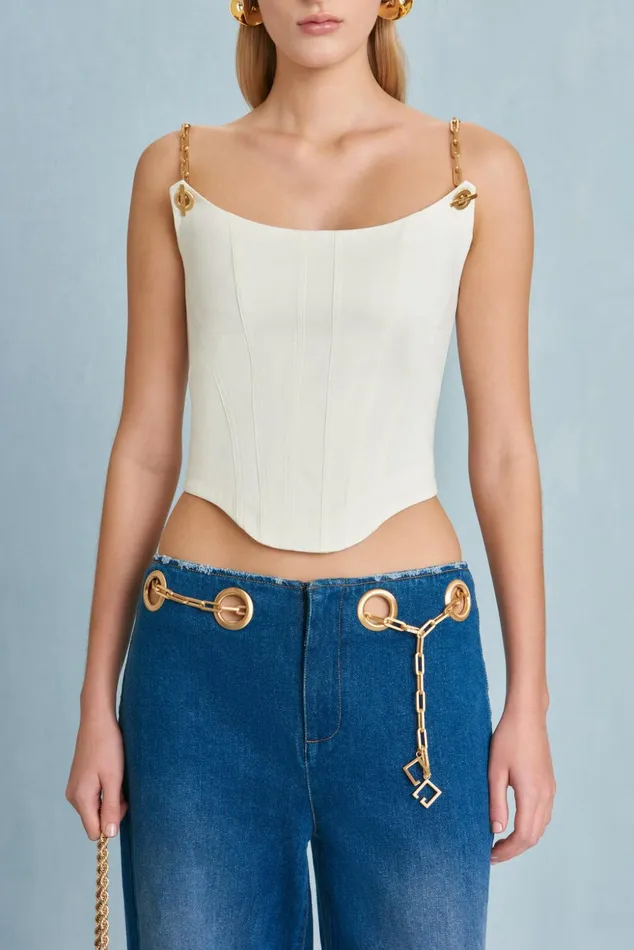 Cult Gaia Fianna Top Off White Women Tops