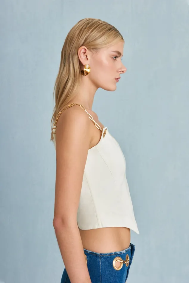 Cult Gaia Fianna Top Off White Women Tops