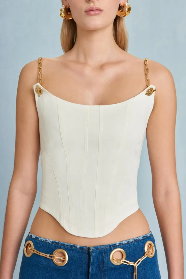 Cult Gaia Fianna Top Off White Women Tops