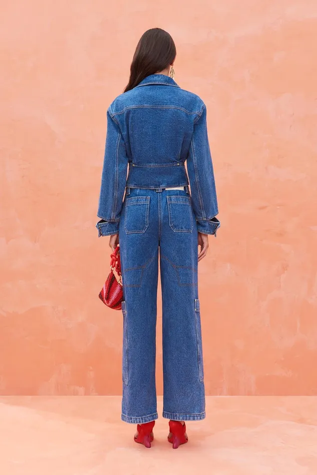 Cult Gaia Georgia Jacket Indigo Women Outerwear Cult Gaia Georgia Jacket Indigo Women Outerwear
