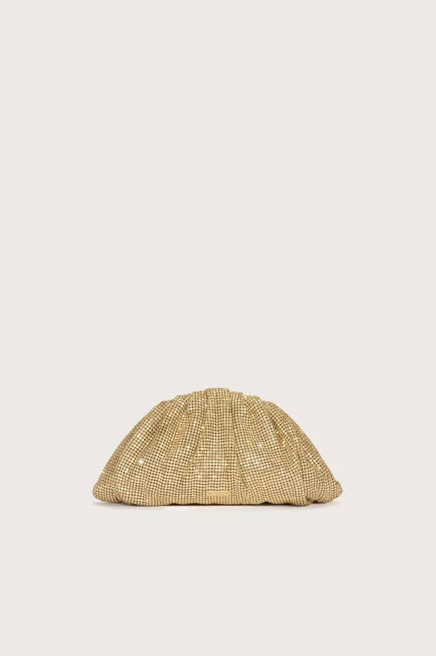 Cult Gaia Jaala Mini Rhinestone Clutch Light Gold Women Mini Bags