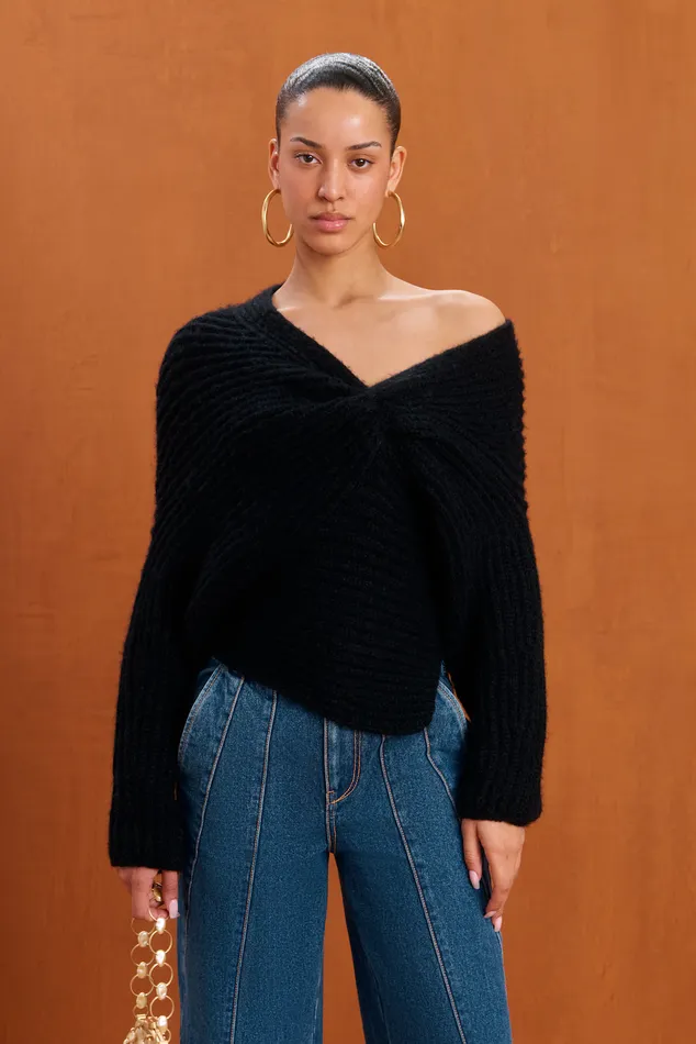 Cult Gaia Lea Sweater Black Women Tops
