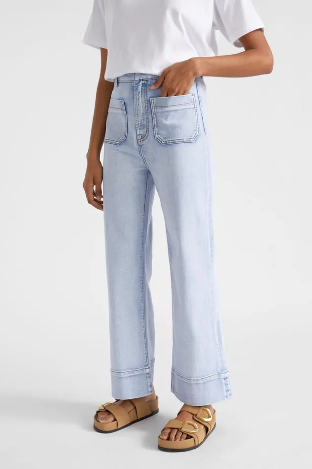 Denim Woman Seed Heritage Core Wide Leg Pocket Jean Pacific Wash