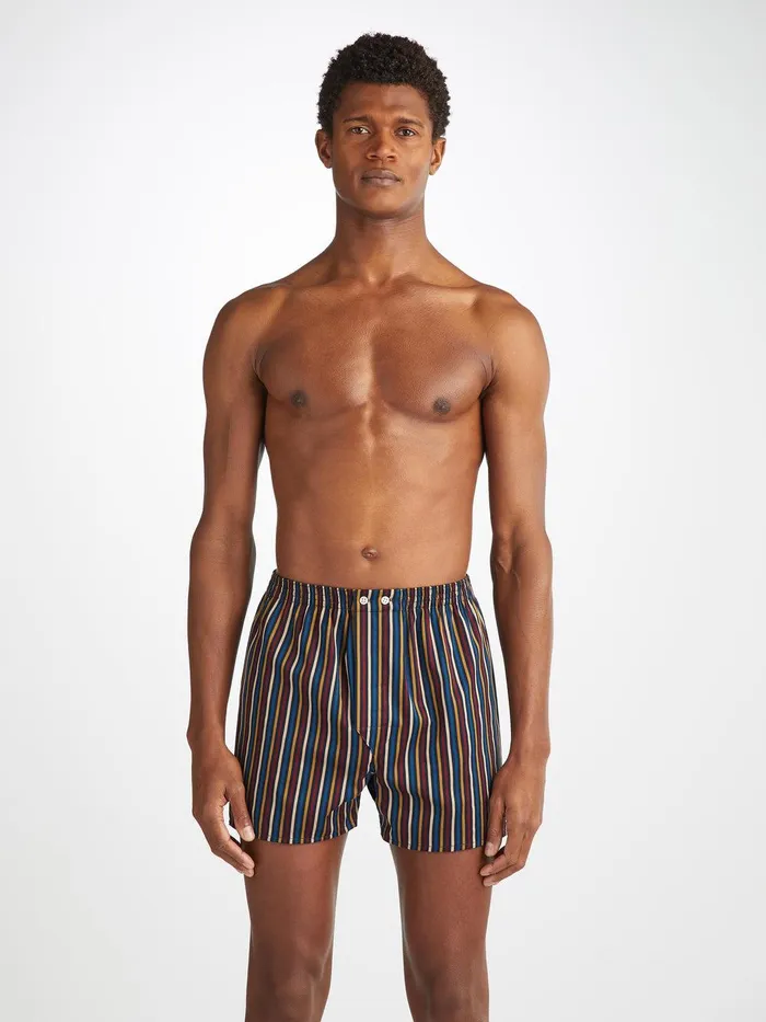 Derek Rose Classic Fit Boxers Wellington 57 Cotton Navy Men Classic Fit Boxer Shorts Derek Rose Classic Fit Boxers Wellington 57 Cotton Navy Men Classic Fit Boxer Shorts