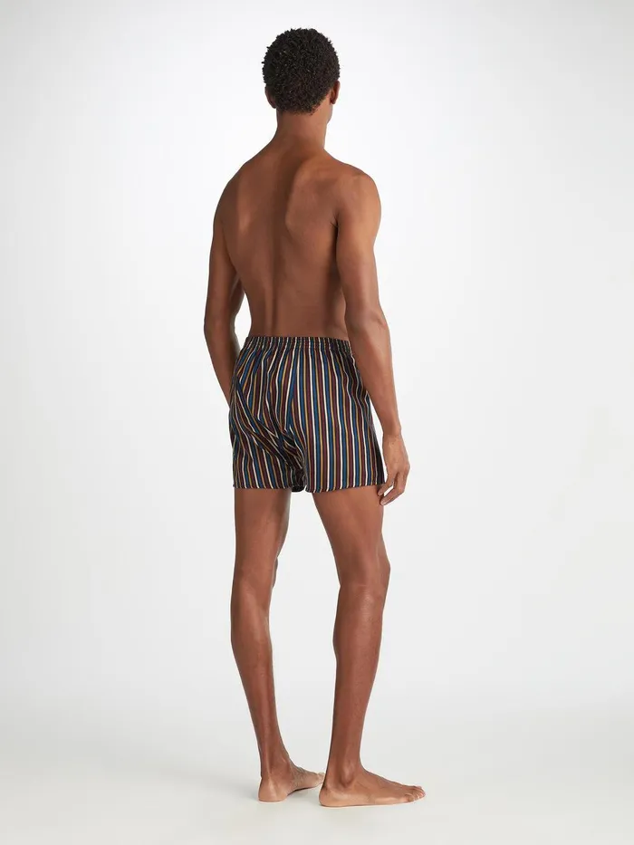Derek Rose Classic Fit Boxers Wellington 57 Cotton Navy Men Classic Fit Boxer Shorts