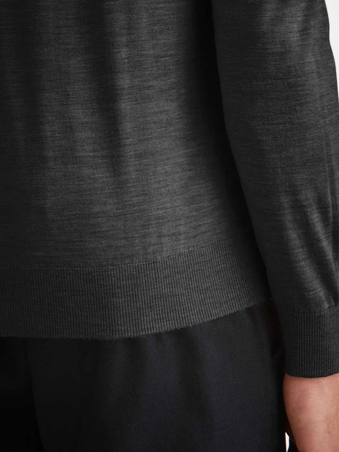 Derek Rose Hoodie Orson Merino Wool Charcoal Men Merino Sweaters and Hoodies
