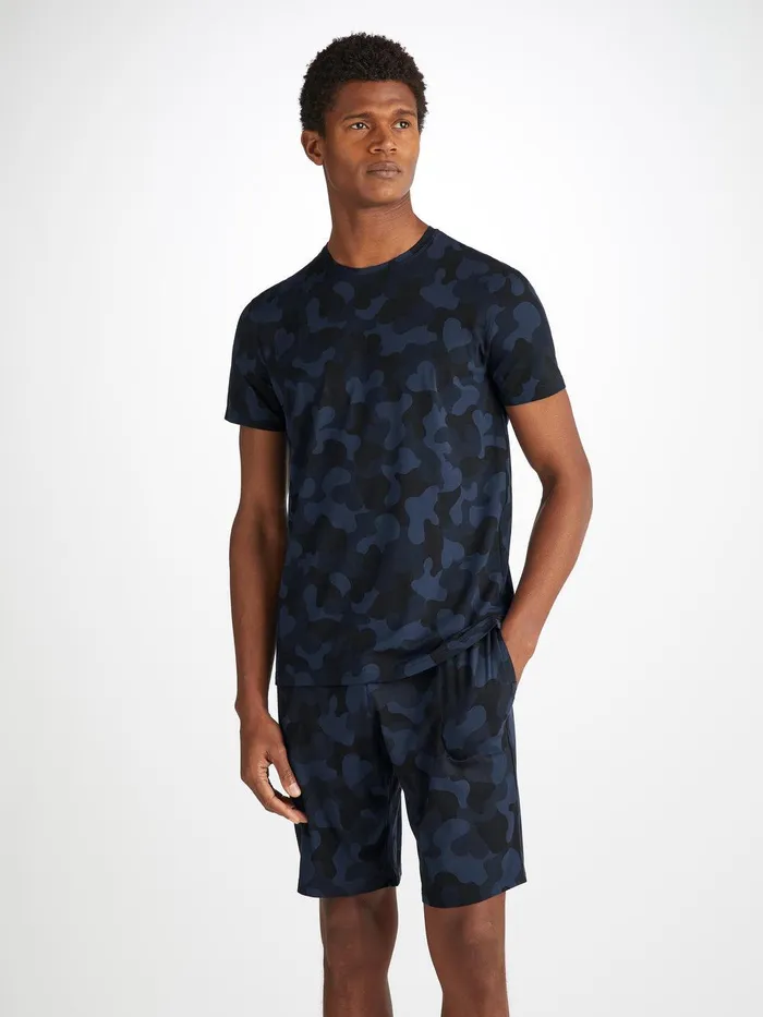Derek Rose Lounge Shorts London 11 Micro Modal Navy Men Lounge Shorts