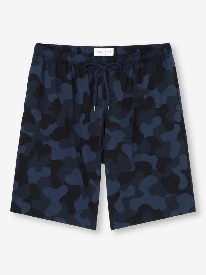 Derek Rose Lounge Shorts London 11 Micro Modal Navy Men Lounge Shorts