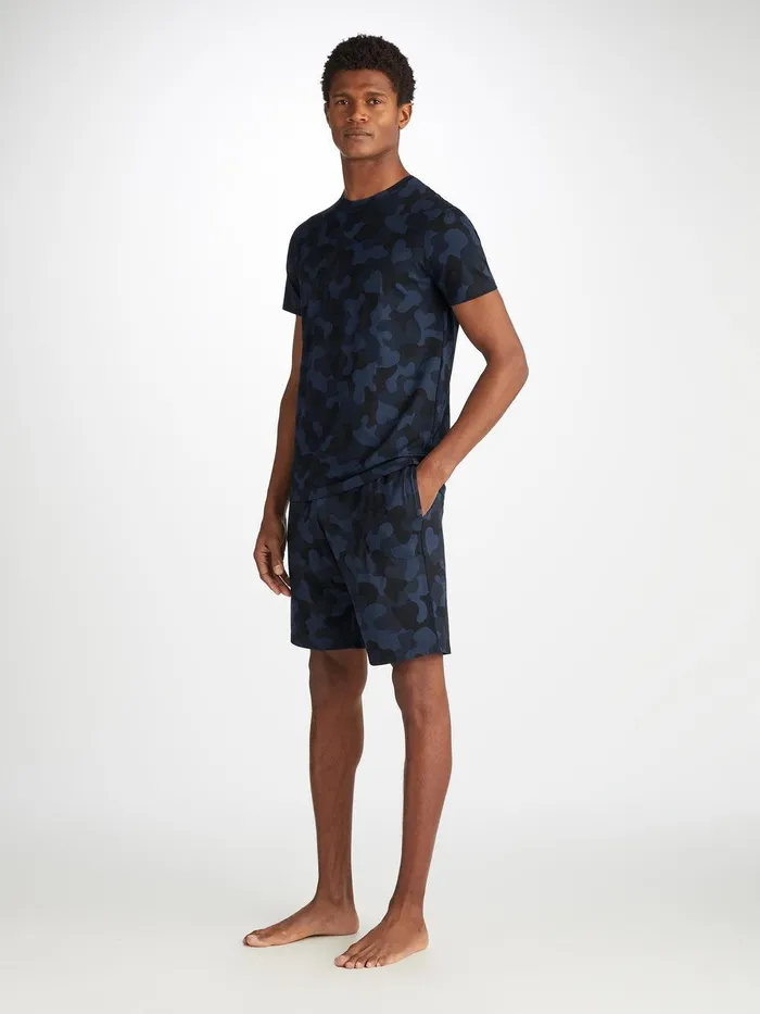 Derek Rose Lounge Shorts London 11 Micro Modal Navy Men Lounge Shorts
