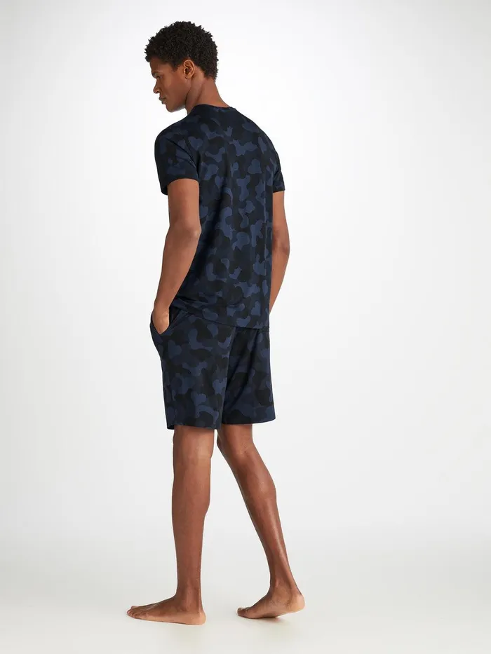 Derek Rose Lounge Shorts London 11 Micro Modal Navy Men Lounge Shorts
