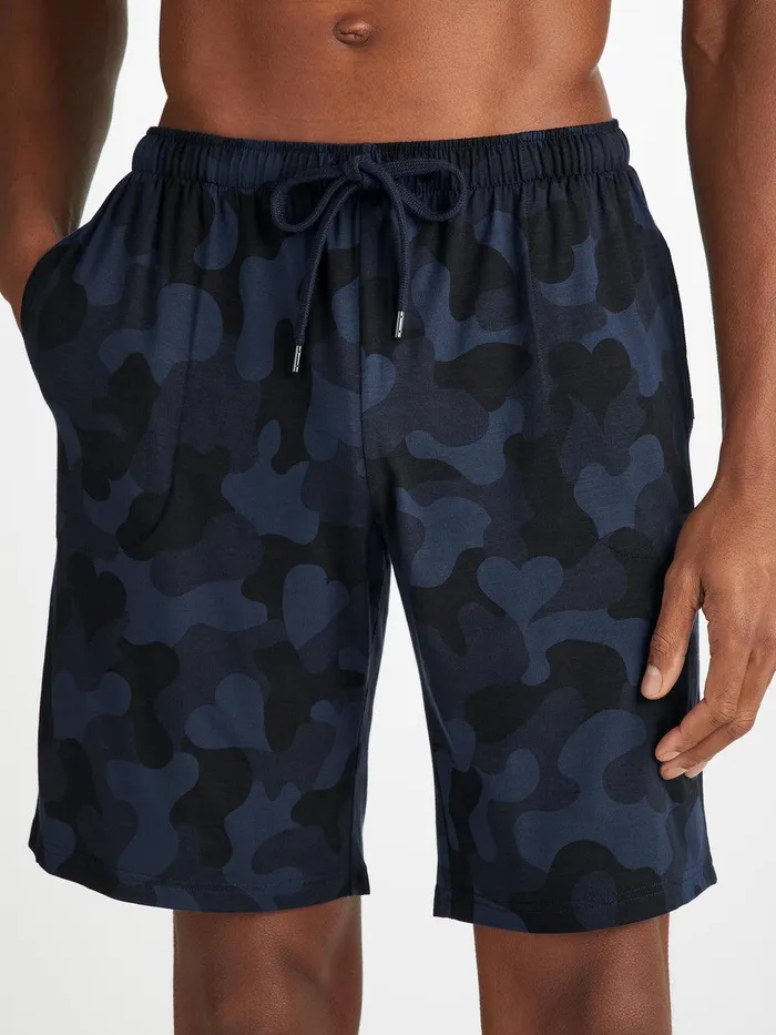 Derek Rose Lounge Shorts London 11 Micro Modal Navy Men Lounge Shorts