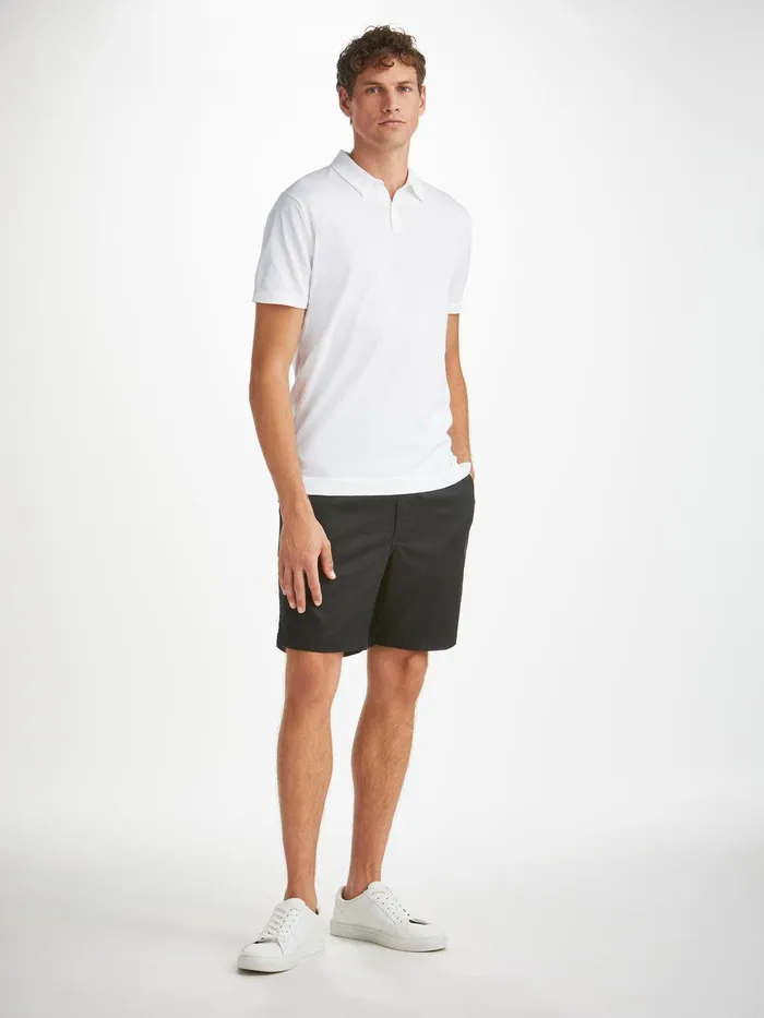 Derek Rose Polo Shirt Jacob Sea Island Cotton White Men Sea Island Cotton Polo Shirts