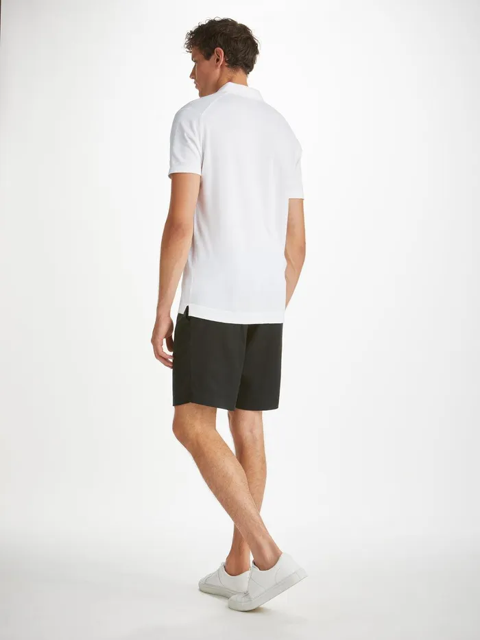 Derek Rose Polo Shirt Jacob Sea Island Cotton White Men Sea Island Cotton Polo Shirts