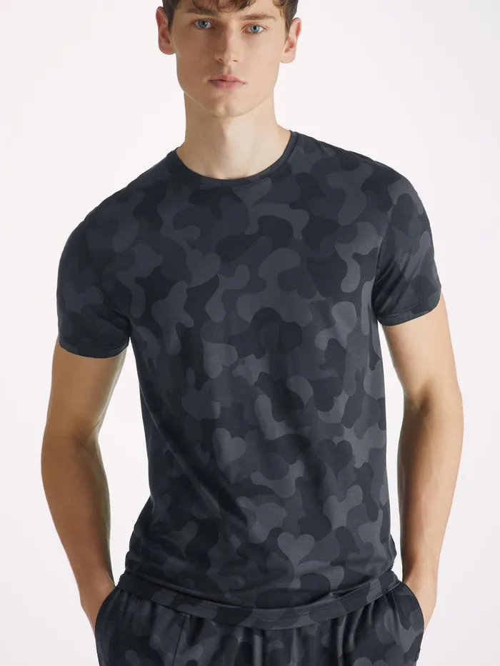 Derek Rose TShirt London 11 Micro Modal Black Men Short Sleeve TShirts