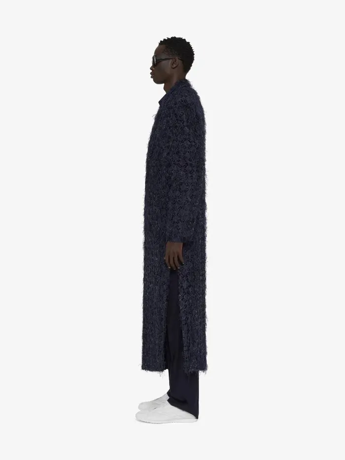 Double Breasted Coat In Monogram 72 Fancy Jacquard Dark Blue Men Givenchy Coats and Jackets