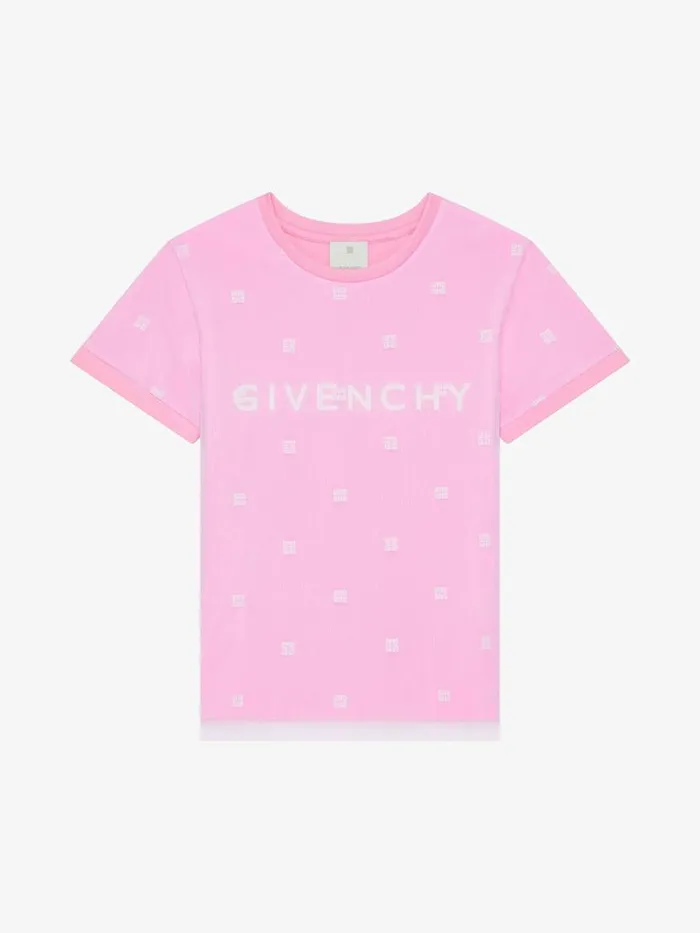DoubleLayered TShirt In Cotton With 4g Tulle Pink Kids Givenchy