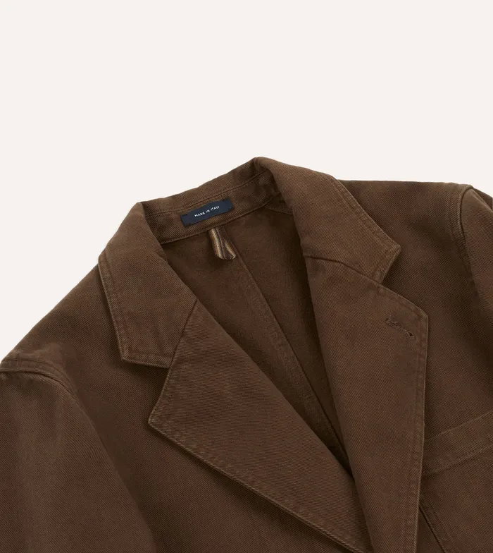 Drake039s Brown Heavy Cotton Twill Games Blazer Mk I Men Blazers