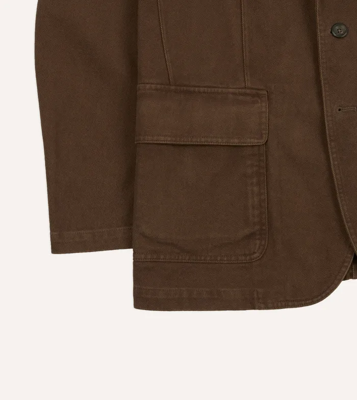 Drake039s Brown Heavy Cotton Twill Games Blazer Mk I Men Blazers