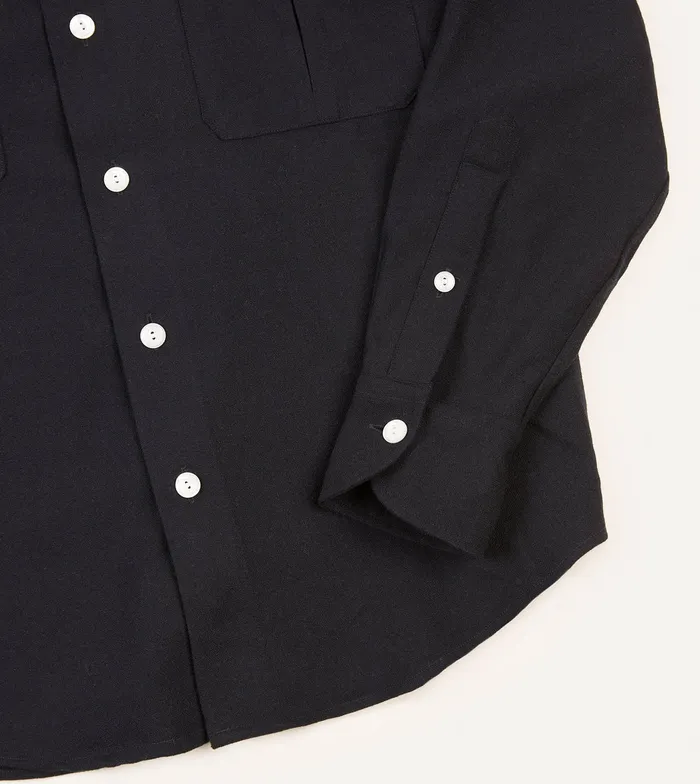 Drake039s Dark Navy Wool TwoPocket Work Shirt Men Work Shirts