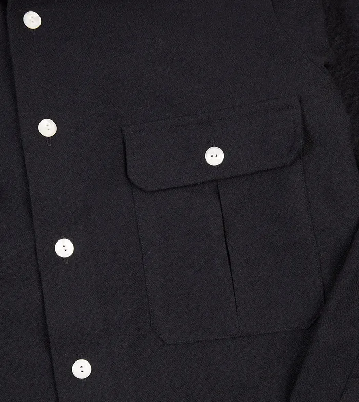 Drake039s Dark Navy Wool TwoPocket Work Shirt Men Work Shirts